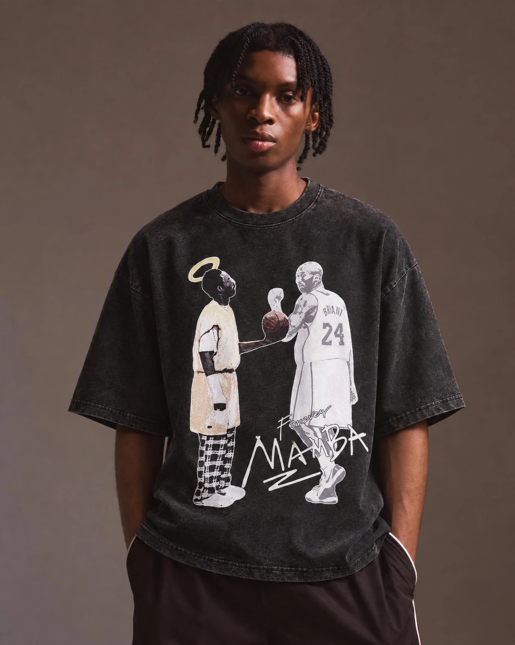 Model wearing the Kobe Bryant — Dawgs Only Tee, front view