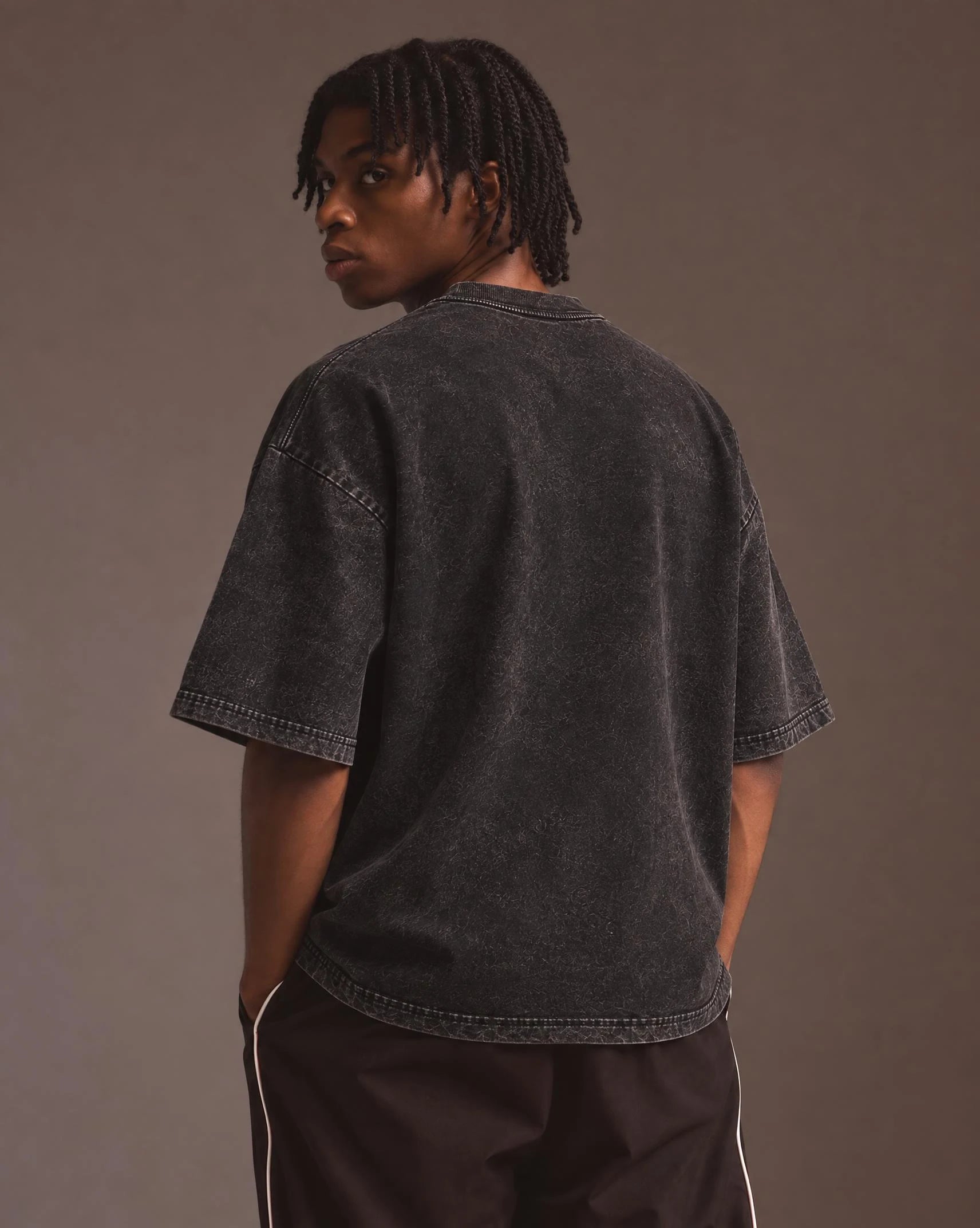 Model wearing the Kobe Bryant — Forever Legend Vintage Tee, back view