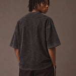 Model wearing the LeBron James — Crowned King Tee, back view